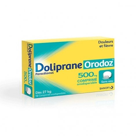 Doliprane Orodoz 500 mg Douleurs et Fièvre 12 Comprimés 