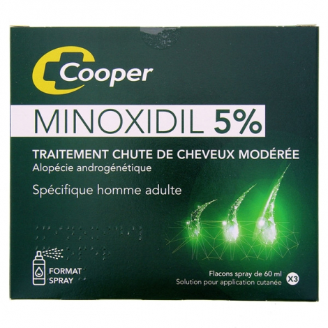 Minoxidil 5% - 3 x 60ml Cooper pas cher, discount
